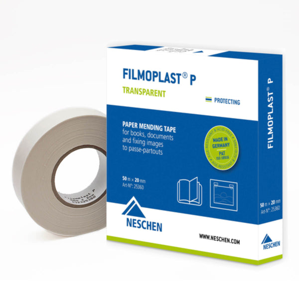 Filmoplast P Document Repair Tape - archival thin, transparent, repairing tears, fixing thinner papers to passepartouts