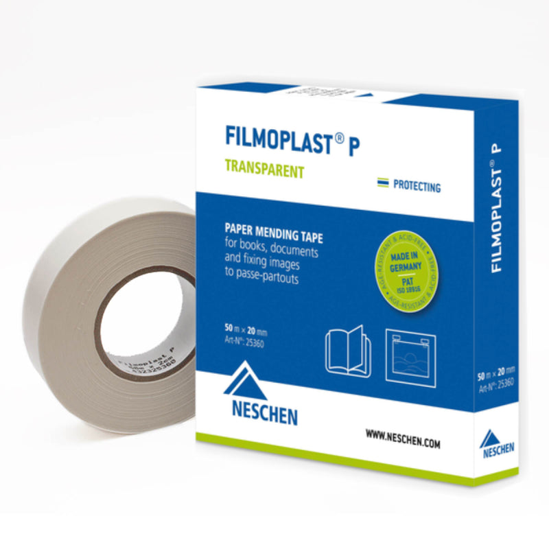 Filmoplast P Document Repair Tape - archival thin, transparent, repairing tears, fixing thinner papers to passepartouts